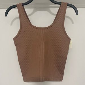 NWT | offline by aerie | ribbed tank top | cropped | camel color